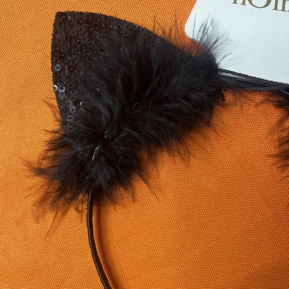 6/$25 nOir Jewelry Black Cat Ears Headband - Picture 3 of 11
